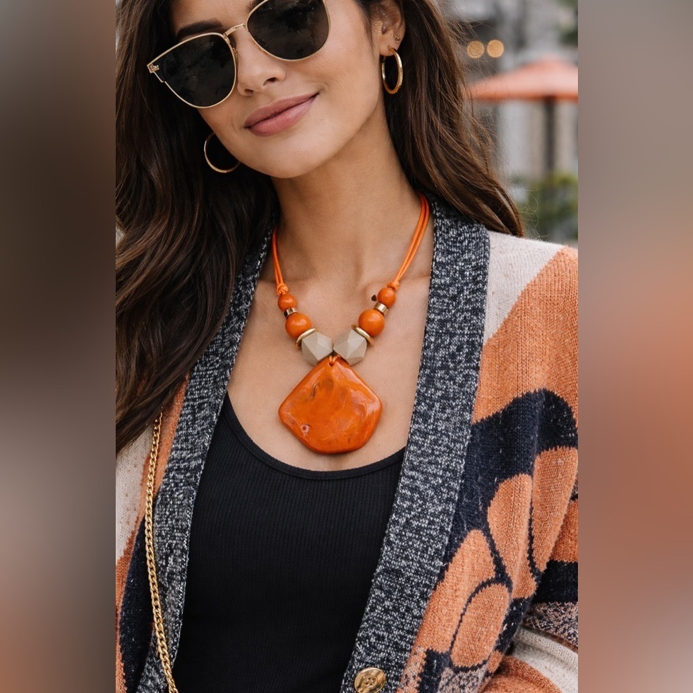Orange Statement Necklace